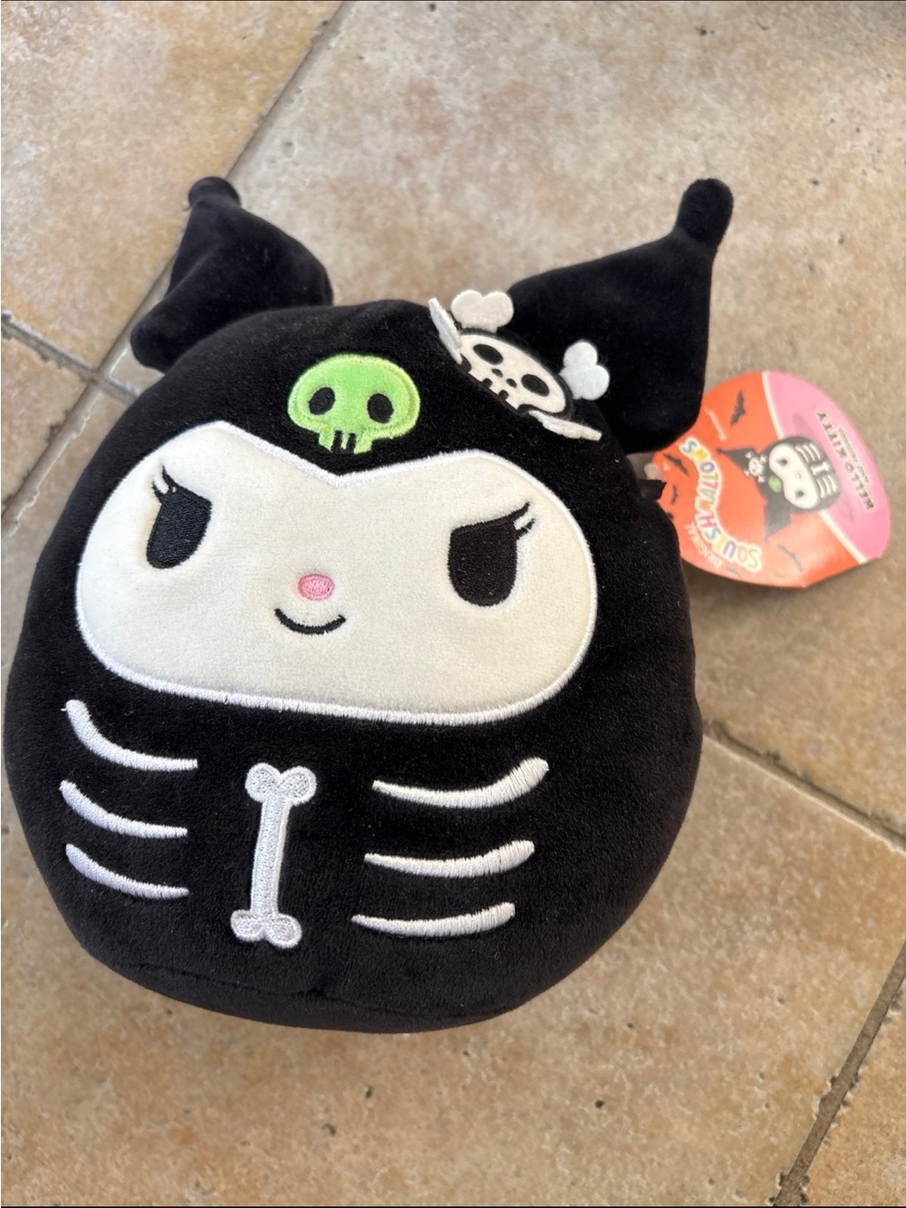 Kuromi-Style Black Plush Cat Toy for Pets